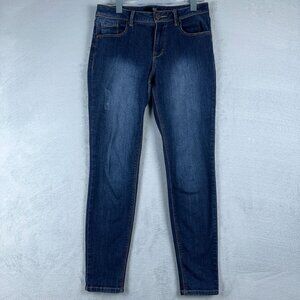 1882 Denim Adrianna Ankle Skinny Jeans Medium Wash Distressed Womens Blue Size 6
